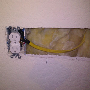 Wire from switch controlled power outlet